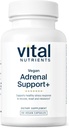 Vital Nutrients Vegan Adrenal Support + tención Suplemento para apoyar la función de Gland Adrenal y la respuesta de estrés saludable* ← Mild Stress* TEN Gluten, Dairy &amp; Soy Free 60 Capsules