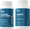 Dr. Tobias Turmeric Curcumin and Liposomal Glutathione - Apoya la salud conjunta, la función inmunitaria y la vitalidad de la piel - Vegan, No GMO