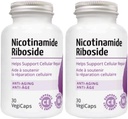 Nicotinamide Riboside - 300mg Nicotinamide Riboside (NR) por Serving, 400mg Coenzyme Q10 Ubiquinone, 30 VegiCaps por Bottle (60 Caps - Pack of 2)