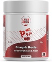 Origen de capas Rojo simple - Polifenoles rojos orgánicos Polvo de frutas TENIDO Cinco Frutas enteras rojas reales TENIDO 30 Servimientos
