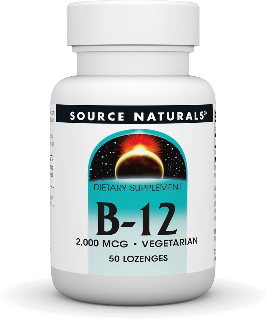 Fuente Naturals Vitamina B-12, 2000 mcg Apoya la Producción Energética - 50 Lozenges