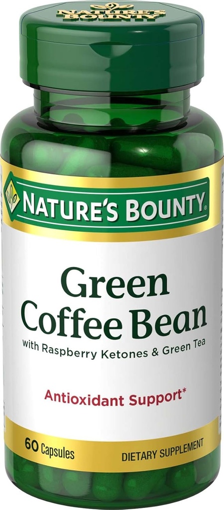 Grano de café verde de la naturaleza con cetonas de frambuesa &amp; té verde, 60 caplets
