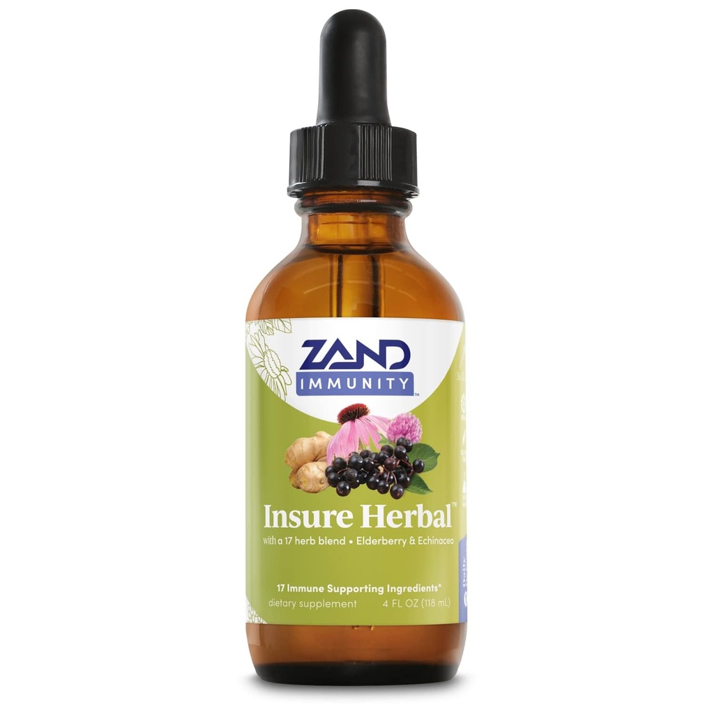 Herbal Liquid Blend - 17 Wellness Ingredients - w/Echinacea, Elderberry, Ginger, Sage, Peppermint and More - Gluten Free, Vegan, Non-GMO, 60-Day Guarantee, 147 Servings, 4 FL OZ