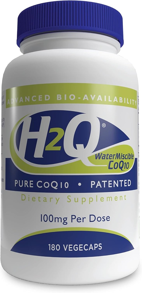 H2Q CoQ-10 con 8X Absorción Superior Sobre la Estándar Q-10 Silencio Clínicamente Estudiado Silencio Cardiovascular y Mitochondria Función Soporte Silencio Vegan Certified ← No GMO por Health Thru Nutrition (Pack of 180)