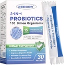 Probióticos para Hombres Mujer - 100 Billion Plus Enzimas Digestivos & Prebióticos, Mayor Potencia 3 en-1 Probióticos Completos para Salud Digestiva, Apoyo Inmunitario