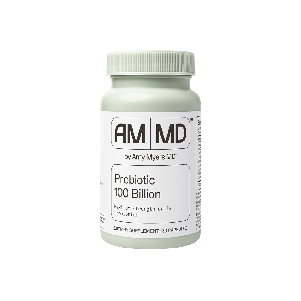 Amy Myers MD Probiotic Capsules 100 Billion - Maximum Strength Daily Probiotic - Gastrointestinal Health Supplement - Digestion & Immune Support