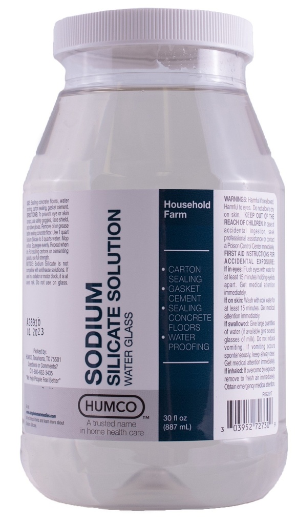 Solución Silicata Humco Sodio 30 oz, Cristal de Agua.