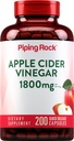 Piping Rock Apple Cider Vinegar Capsules 1800 mg  200 Pills ← Potent Fórmula Silencioso Suplemento ACV para Hombres y Mujeres
