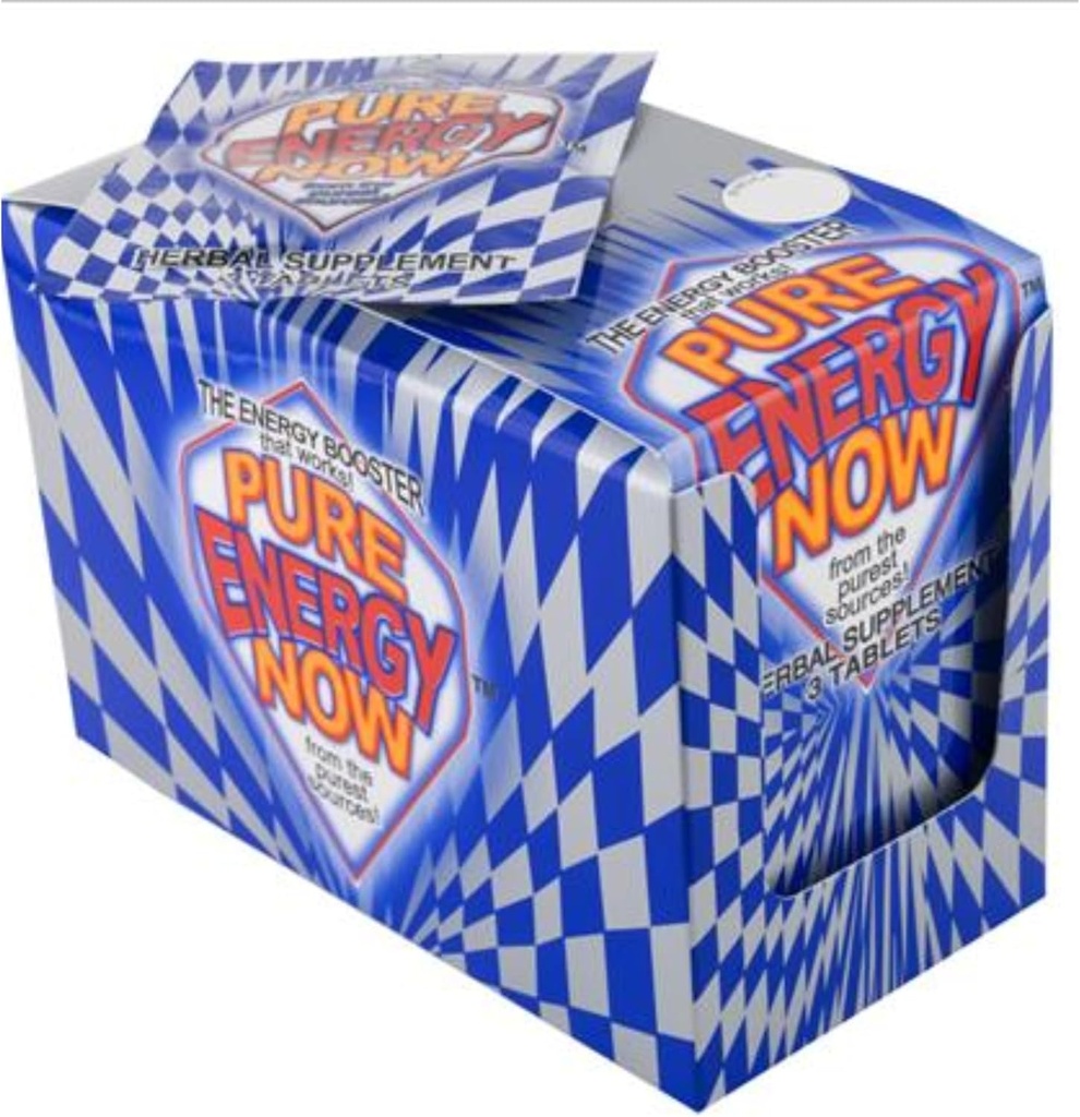 Energy Now Pura Energía Herbal Suplemento 3 Tablas Por Packet, (Pack of 24) 1 Caja