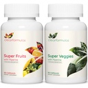 Suplemento diario de frutas y verduras para adultos - Super Frutas y verduras Suplemento con 37 diferentes súper alimentos para el bienestar general de la salud y el apoyo inmunológico - No GMO y Vegan (30 servidos)