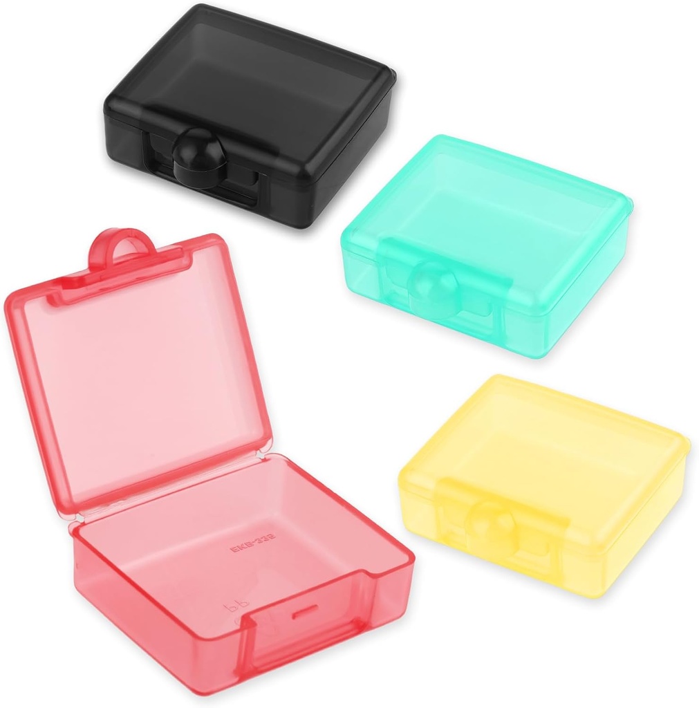 4 Pcs Caja de Píldoras Pequeñas, Organizador de Píldoras Cute Proof Pocket Pill Case Mini Medicina Portátil Vitamina Caja de almacenamiento de plástico transparente Mini contenedores para viajes Suplementos de aceite de vitamina pescado