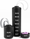 Betife Cute Pill Organizer, Cute Weekly Pill Box for Travel, Cute Daily Pill Case 7 Day, con 7 Grandes Compartimientos Stackable, Sturdy ABS Pill Holder for Vitamin Supplement Medicine (Black)