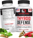 Thyroid Support for Women & Men - Ashwagandha, Cayenne, Schisandra, & Kelp for Thyroid Health - Zinc, Vitamin B12 & Iodine Supplements for Thyroid - Thyroid Defense 30 Capsules