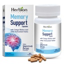 HERBION Naturals Memory Support Capsules, ayuda a mejorar la función cerebral " Absent Mindedness, mantiene niveles saludables de mood con Ginkgo Biloba, para adultos, 60 cuenta, paquete de 1