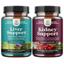 Bundle of Liver Cleanse Detox " Repair - Milk Thistle with Dandelion Root Choline Beet Artirootchoke Extract and Advanced Kidney Support - Cranberry Extract with Uva Ursi Stinging Nettle Astragalus