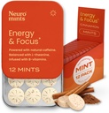 NeuroGum Energy Caffeine Mints (144 Pieces) - Sugar Free with L-theanine + Natural Caffeine + Vitamin B12 & B6 - Nootropic Energy & Focus Supplement for Women & Men - Keto & Vegan, Cinnamon Flavor