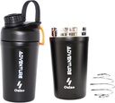 Copa de mezcla de proteína de Ozizo para mezclas de proteínas – 20 onzas de acero inoxidable proteína picante, aislado, Leak Proof, resistente al olor, pequeño mezclador de gimnasio para hombres, mujeres, niños, niñas, calientes bebidas frías
