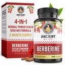 Ancient Bliss Berberine HCL 1200mg with Ceylon Cinnamon, Bitter Melon, and Green Tea Extract - 120 Capsules