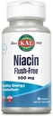KAL Niacin 500mg Flush Gratis - Vitamina B3 Suplemento - Metabolismo y apoyo energético - Skin, Nerve, Salud Digestiva y Circulación Soporte - Vitamina Vegana, Garantía de 60 días, 60 Servimientos, 60 VegCaps