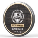 Viking Revolution Spiced Vanilla Beard Balm - Beard Butter with Argan Oil, Beard Softener for Men with Jojoba Oil - Beard Moisturizer for Men with Beeswax - Beard Wax for Men (2oz, 1 Pack)