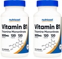 Nutricost Vitamina B1 (Thiamin) 500mg, 120 cápsulas (2 botellas)