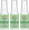 Lovita Propolis Throat Spray, Canadian Propolis Spray, High Potent 500 mg Propolis por ml con 9:1 High Concentrate, Natural Sore Throat Spray for Immune Support, Alcohol-Free, 1 Fl Oz (Pack of 3)