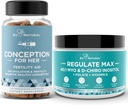 Conception for Her Capsules + Regulate MAX Myo-Inositol D-Chiro Inositol Powder - Fertility Support, Hormone Balance, Regulate Cycles - 60 Vegetarian Soft Capsules + 60 Servings Powder
