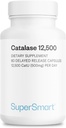 Supersmart - Catalase 500mg por día (12500 CatU) - Natural Enzyme - Anti Gray Hair Supplement  Gluten Gratis - 60 cápsulas de liberación retrasadas