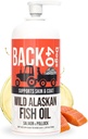BACK 40 Dogs Wild Alaskan Fish Oil for Dogs, Skin and Coat Supplement for Dogs & Cats, Omega-3-Rich Salmon and Pollock Oil, EPA & DHA Dog Salmon Oil for Brain, Heart, and Joints 32 fl oz