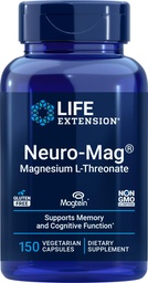 Ampliación de vida Neuro-Mag Magnesium L-Threonate, 150 cápsulas vegetarianas, Suplemento Magtein para Mujeres y Hombres