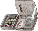 CFMOUR 3-in-1 Pill Cutter Splitter para pequeñas o pequeñas píldoras grandes, rejilla de triturador con mesas de rejilla de pólvora de pílvora, portador de píldoras de almacenamiento, molinos para ancianos, niños afectados, negro