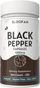 Black Pepper Capsules 1000mg Powder | Piper nigrum | Non-GMO, Gluten-Free | No Artificial Additives | GMP-Certified | Herbal Supplement | Traditional Wellness (120 Count (Pack of 1))