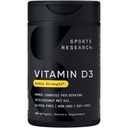 Investigación Deportiva Vitamina D3 2000 UI con aceite de MCT de coco - Suplemento de vitamina D de doble fuerza - No GMO Verificado, Gluten &amp; Soy Gratis – 50mcg, 360 Softgels líquidos