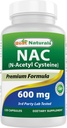 Best Naturals NAC - N Acetyl Cysteine 600 mg 120 Capsules - n Acetyl cysteine - Powerful antioxidant