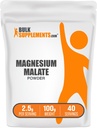 BulkSupplements.com Magnesium Malate Powder - Magnesium Supplements, High Bioavailabilty - Unflavored & Gluten Free, 2.5g per Serving, 100g (3.5 oz) (Pack of 1)
