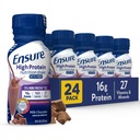 Asegurar Alta Proteína Botellada Leche Chocolate Afeitado con fibra, Listo para beber, 16g Proteína y 27 Vitaminas y Minerales, 8 fl oz, 24 Pack