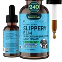 Esenciales de animales Elm resbaladizo - Extracto herbal para perros y gatos, promueve la digestión saludable, función de bolos, hierbas orgánicas certificadas, toda la salud natural, respiratoria, fórmula líquido - 2 Fl Oz