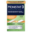 Monistat 3-Day Yeast Infection Treatment for Women, 3 Miconazole Vaginal Suppositories & External Itch Relief Cream (9g Tube) Combo Pack