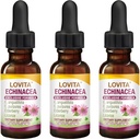 Lovita Echinacea Extracto Líquido TENIDO 1 FL OZ TENIDO 350 mg por Servir Silencio Concentrado Hierba Tintura Silencio Vegan Silencioso libre de alcohol Silencio con Elderberry y Extracto de Licorice (Pack of 3)
