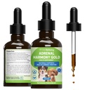 Mascotas de bienestar Armonía Adrenal Oro para perros - Vet-Formulated - Soportes Función Adrenal saludable, Niveles normales de cortisol, Longitud saludable &amp; Peso – Suplemento Holístico – 2 oz (59 ml)