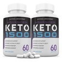 Laboratorios Justificados (2 Pack Advanced Keto 1500 Keto Píldoras 1275MG Nuevas &amp; Mejoradas Fórmula Contiene Vinagre de manzana Vinagre Virgen Extra Aceite de Oliva Powder Green Tea Leaf 120 Cápsulas