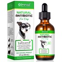 Antibiótico para perros, antibióticos de perros naturales Suplemento Apoya Tratamiento de perros UTI, Alivio de Alergía, Digestión, Infección de carne de piel " Orejas picantes, Suplemento herbal con sabor a tocino - 60 ml / 2.02oz