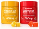 benature B-Vitamin Boost: B1 Thiamine 500mg & B2 Riboflavin 400mg Gummy Duo for Kids &amp; Adults