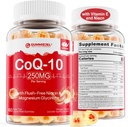 2 Pack - Sugar Free CoQ10 Filled Gummies 250MG, Coenzyme Q10 w/Magnesium Glycinate, Niacin No-Flush Vitamin B3, E & Folic Acid, High Absorption CoQ10 for Hear-t, Cellular Energy & Antioxidant