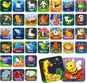 Hebayy 36 Pair Animal Matching Memory Game Flash Cards for Toddlers, Preschool, Kindergarten and Home. Erasable, Fun & Fast, Travel Friendly, Skill Building. Size 2” x 2”(5 x 5 cm)