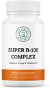 Super B-100 Complex - High Potency B Vitamin Complex with B-6, B-12, Folate, Niacin, Biotin, Choline, Inositol and PABA for Energy, Metabolism, Brain and Nerve Support