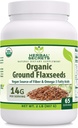 Herbal Secrets USDA Organic Ground Flaxseeds 2 Lbs Powder TEN 14 Grams Por Serving TEN 65 Servings TEN Excelente Fuente Vegan de Fiber &amp; Omega -3 Fatty Acids ← Non-GMO (2 Lb ← 1 Pack)