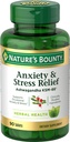 Nature's Bounty Stress Relief, Ashwagandha KSM-66, Supports Occasional Stress Relief, Dietary Supplement, 2 Tablets per Day, Vegetarian Tablets, Gluten Free, 90 Ct