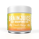BrainJuice Nootropics Brain Support Supplement, Gluten Free Powder for Energy and Focus, Drink Mix with L Theanine, Alpha GPC, Vitamina B, Organic Green Tea Extract Caffeine, Peach Mango, 15 Servings