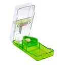 Cutter y Splitter de Dosis Ezy con escudos de seguridad, uso diario, píldoras cortadas con seguridad, vitaminas, tabletas en mitad, corte preciso y fácil, hoja de acero inoxidable, tamaño de viaje, color mayo Vary, BPA Gratis